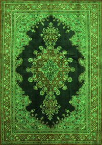 Medallion Green Traditional Rug, tr89grn