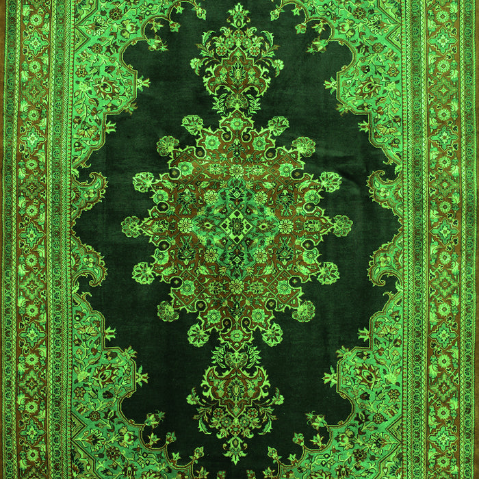 Medallion Green Traditional Rug, tr89grn