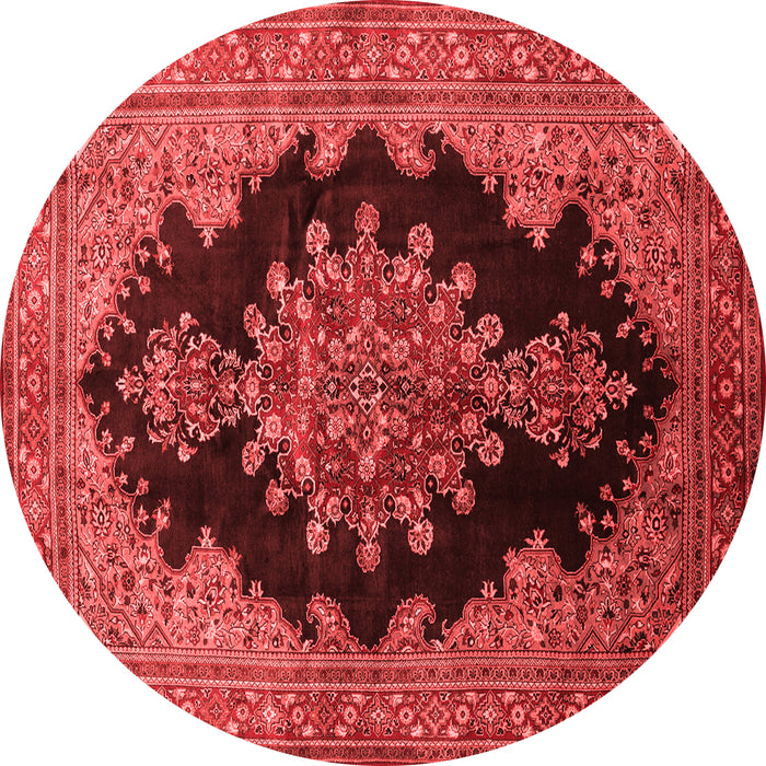 Machine Washable Medallion Red Traditional Rug, wshtr89red