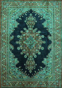 Medallion Turquoise Traditional Rug, tr89turq