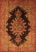 Serging Thickness of Machine Washable Medallion Orange Traditional Area Rugs, wshtr89org