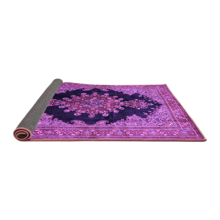 Sideview of Medallion Purple Traditional Rug, tr89pur