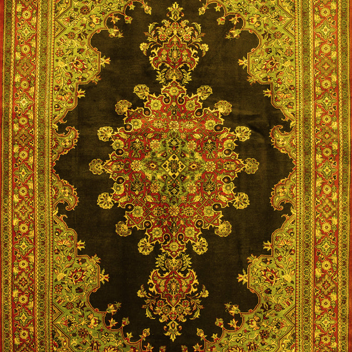 Medallion Yellow Traditional Rug, tr89yw