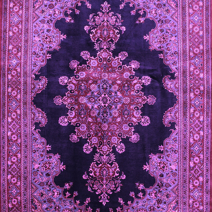 Machine Washable Medallion Purple Traditional Area Rugs, wshtr89pur
