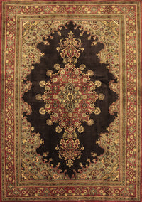 Medallion Brown Traditional Rug, tr89brn