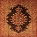 Serging Thickness of Medallion Orange Traditional Rug, tr89org