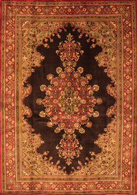 Medallion Orange Traditional Rug, tr89org