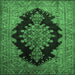 Square Medallion Emerald Green Traditional Rug, tr89emgrn