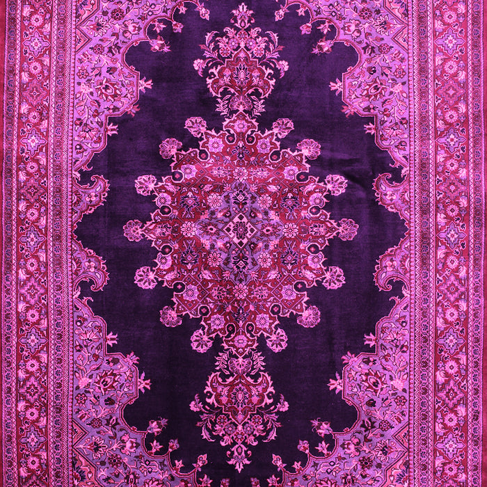 Machine Washable Medallion Pink Traditional Rug, wshtr89pnk