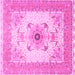 Square Medallion Pink Traditional Rug, tr8pnk