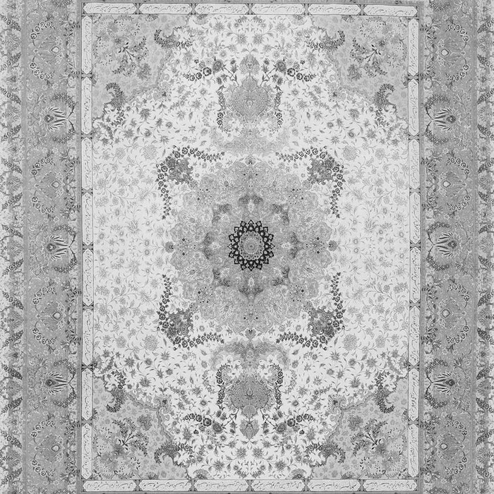 Serging Thickness of Machine Washable Medallion Gray Traditional Rug, wshtr8gry