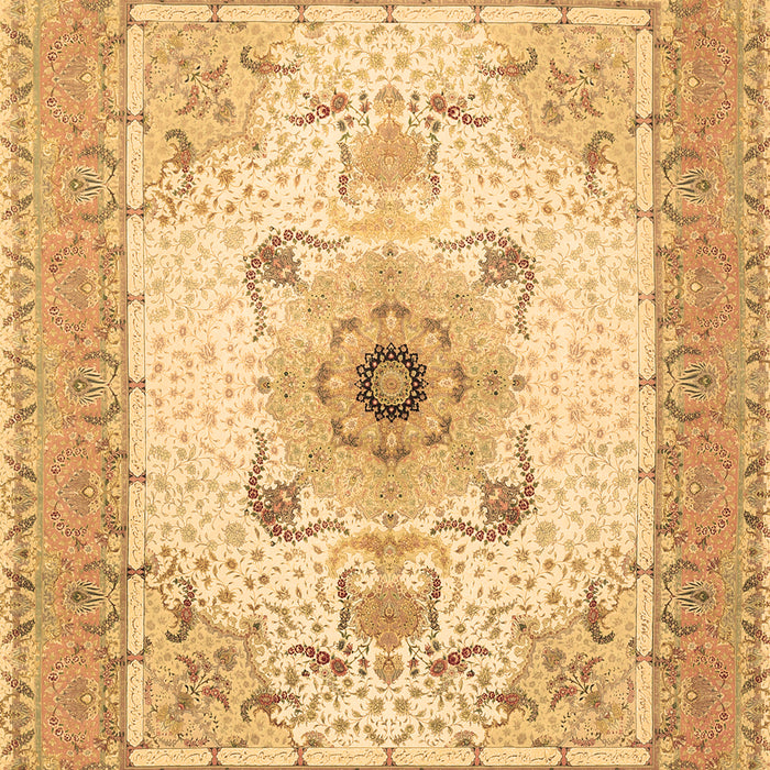 Machine Washable Medallion Brown Traditional Rug, wshtr8brn