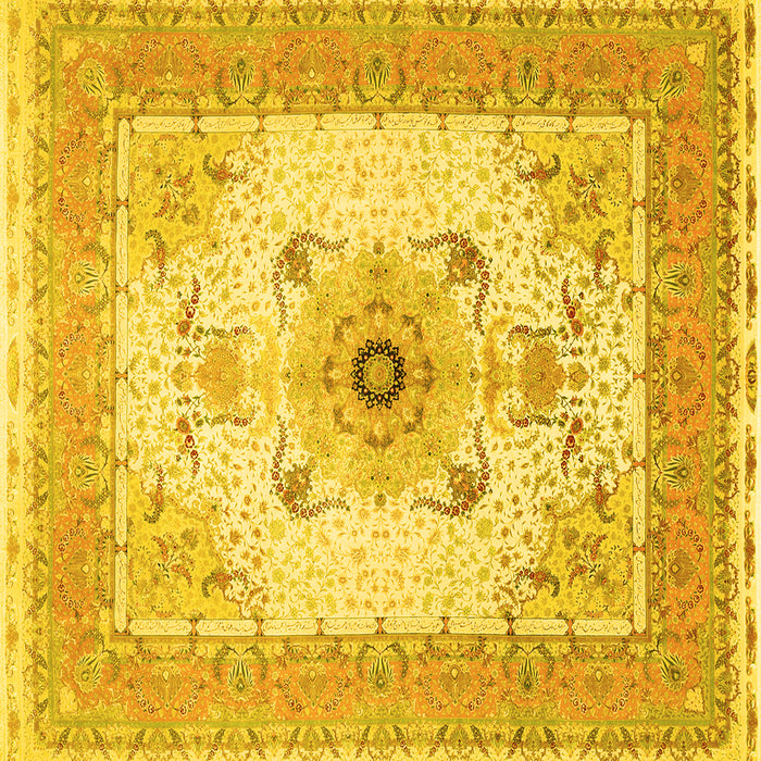 Square Medallion Yellow Traditional Rug, tr8yw