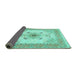 Sideview of Medallion Turquoise Traditional Rug, tr8turq