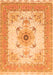 Serging Thickness of Machine Washable Medallion Orange Traditional Area Rugs, wshtr8org