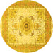 Round Medallion Yellow Traditional Rug, tr8yw