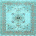 Square Medallion Light Blue Traditional Rug, tr8lblu