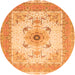 Machine Washable Medallion Orange Traditional Area Rugs, wshtr8org