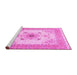 Sideview of Machine Washable Medallion Pink Traditional Rug, wshtr8pnk