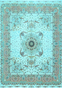 Medallion Light Blue Traditional Rug, tr8lblu