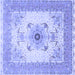 Square Medallion Blue Traditional Rug, tr8blu