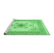 Sideview of Machine Washable Medallion Emerald Green Traditional Area Rugs, wshtr8emgrn