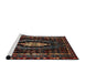 Sideview of Machine Washable Traditional Brown Rug, wshtr90