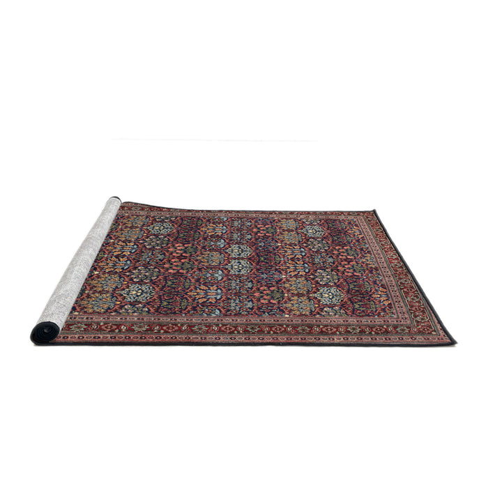 Sideview of Machine Washable Traditional Dark Almond Brown Rug, wshtr900