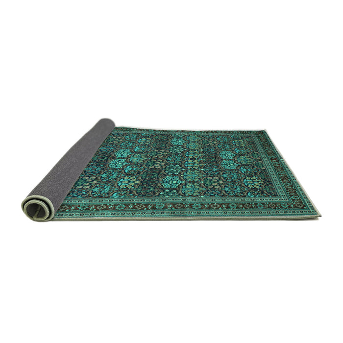 Sideview of Persian Turquoise Traditional Rug, tr900turq