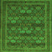 Round Machine Washable Persian Green Traditional Area Rugs, wshtr900grn