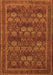 Serging Thickness of Machine Washable Persian Orange Traditional Area Rugs, wshtr900org