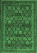 Machine Washable Persian Emerald Green Traditional Area Rugs, wshtr900emgrn