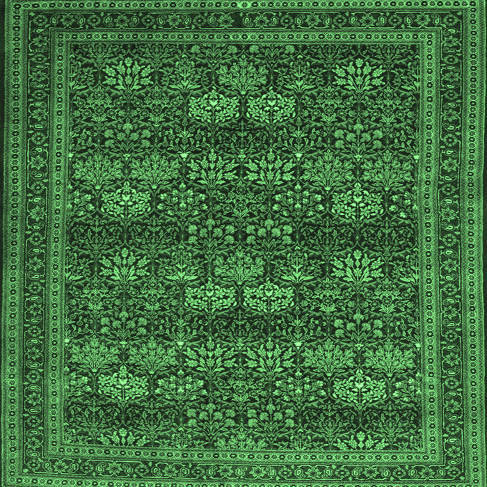 Square Persian Emerald Green Traditional Rug, tr900emgrn