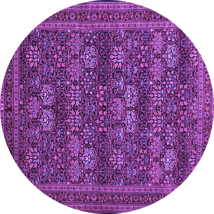 Round Machine Washable Persian Purple Traditional Area Rugs, wshtr900pur