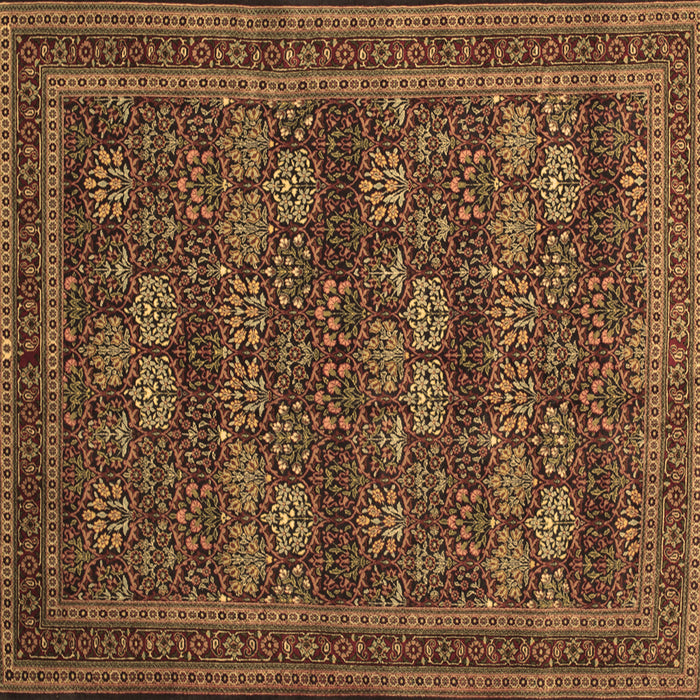 Square Persian Brown Traditional Rug, tr900brn
