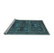 Sideview of Machine Washable Persian Light Blue Traditional Rug, wshtr900lblu