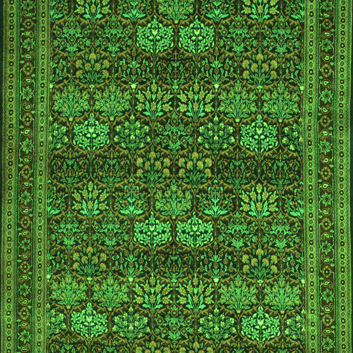Serging Thickness of Machine Washable Persian Green Traditional Area Rugs, wshtr900grn