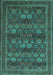 Machine Washable Persian Turquoise Traditional Area Rugs, wshtr900turq