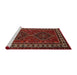 Sideview of Machine Washable Traditional Sienna Brown Rug, wshtr901