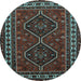 Round Persian Light Blue Traditional Rug, tr901lblu