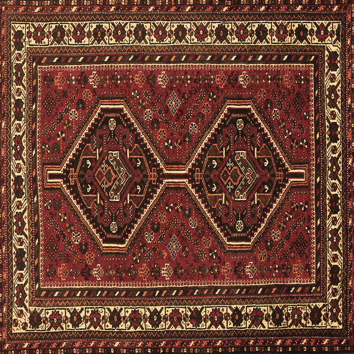 Square Machine Washable Persian Brown Traditional Rug, wshtr901brn