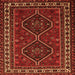 Round Machine Washable Persian Orange Traditional Area Rugs, wshtr901org