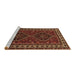 Sideview of Machine Washable Persian Brown Traditional Rug, wshtr901brn