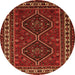 Square Persian Orange Traditional Rug, tr901org