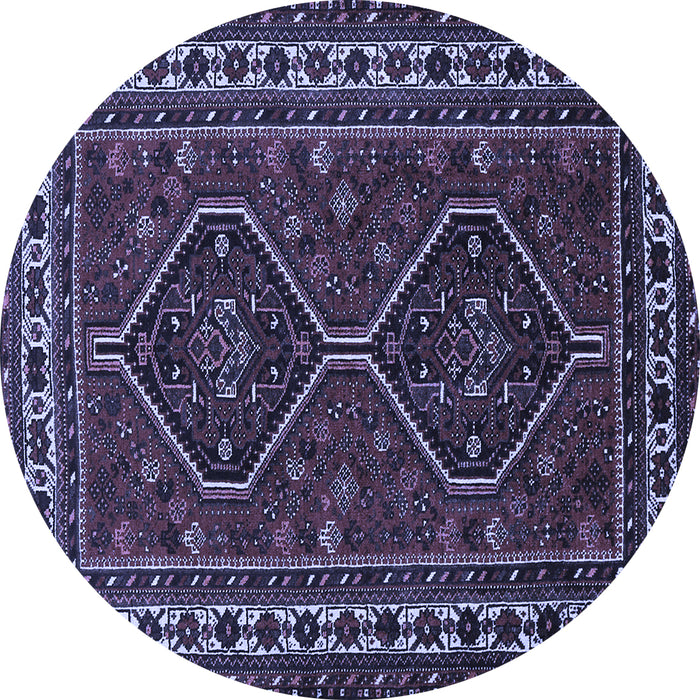 Round Persian Blue Traditional Rug, tr901blu