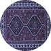 Round Persian Blue Traditional Rug, tr901blu