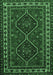 Machine Washable Persian Emerald Green Traditional Area Rugs, wshtr901emgrn