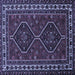 Square Persian Blue Traditional Rug, tr901blu