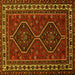 Square Machine Washable Persian Yellow Traditional Rug, wshtr901yw