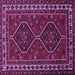 Square Persian Purple Traditional Rug, tr901pur